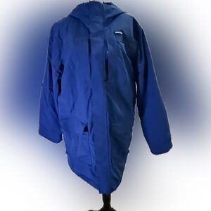Lands End Men’s Blue Hooded Parka Size Large EUC